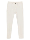 Eleventy Drawstring-Waist Trousers — Beige
