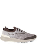 Brunello Cucinelli Knitted Cotton Sneaker — Grey