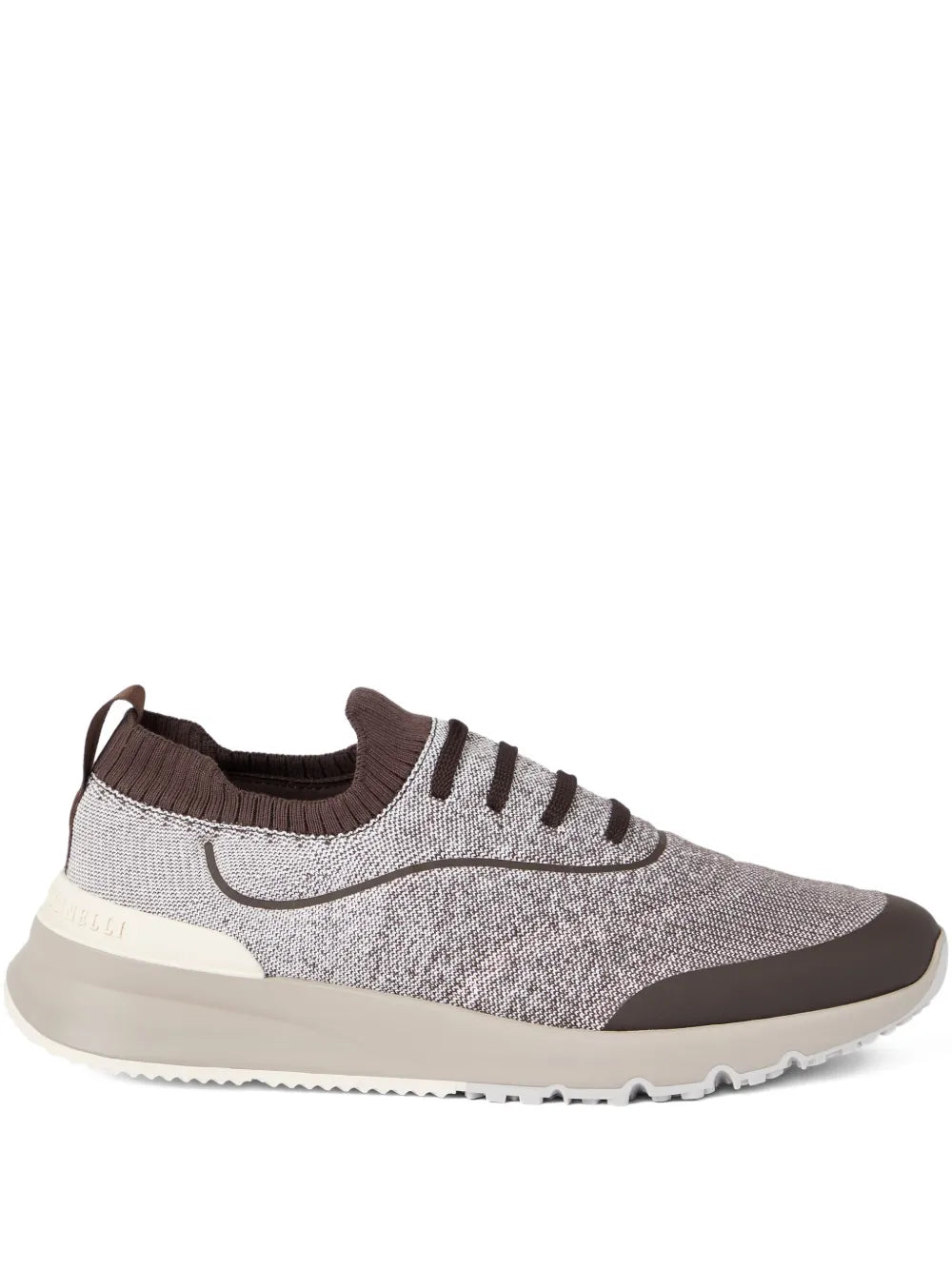 Brunello Cucinelli Knitted Cotton Sneaker — Grey