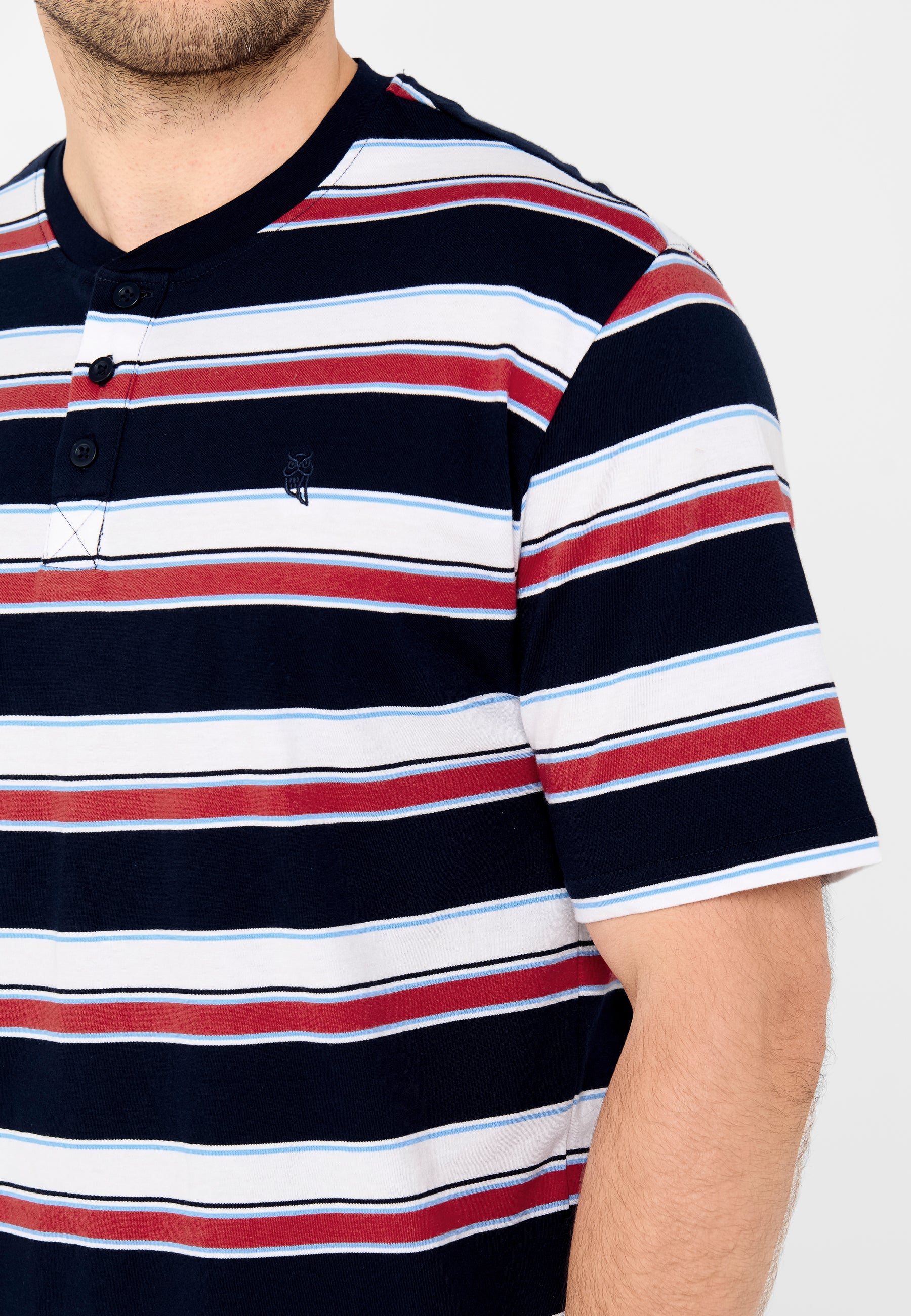 Pijama Hombre Verano Corto Tapeta Algodón Punto Rayas - Rojo 3034_94