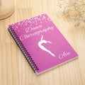 Cuaderno A5 personalizado con silueta de bailarina de coreografía de danza con nombre Día de la competición Vuelta al cole Regalo de cumpleaños para estudiantes amantes de la danza