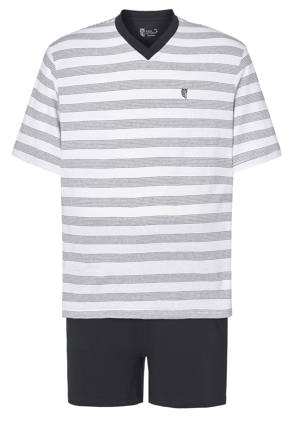 Pijama Hombre Verano Corto Pico Algodón Punto Rayas - Azul 3037_39