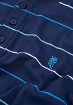 Pijama Hombre Verano Corto Tapeta Algodón Punto Rayas - Azul 3040_39