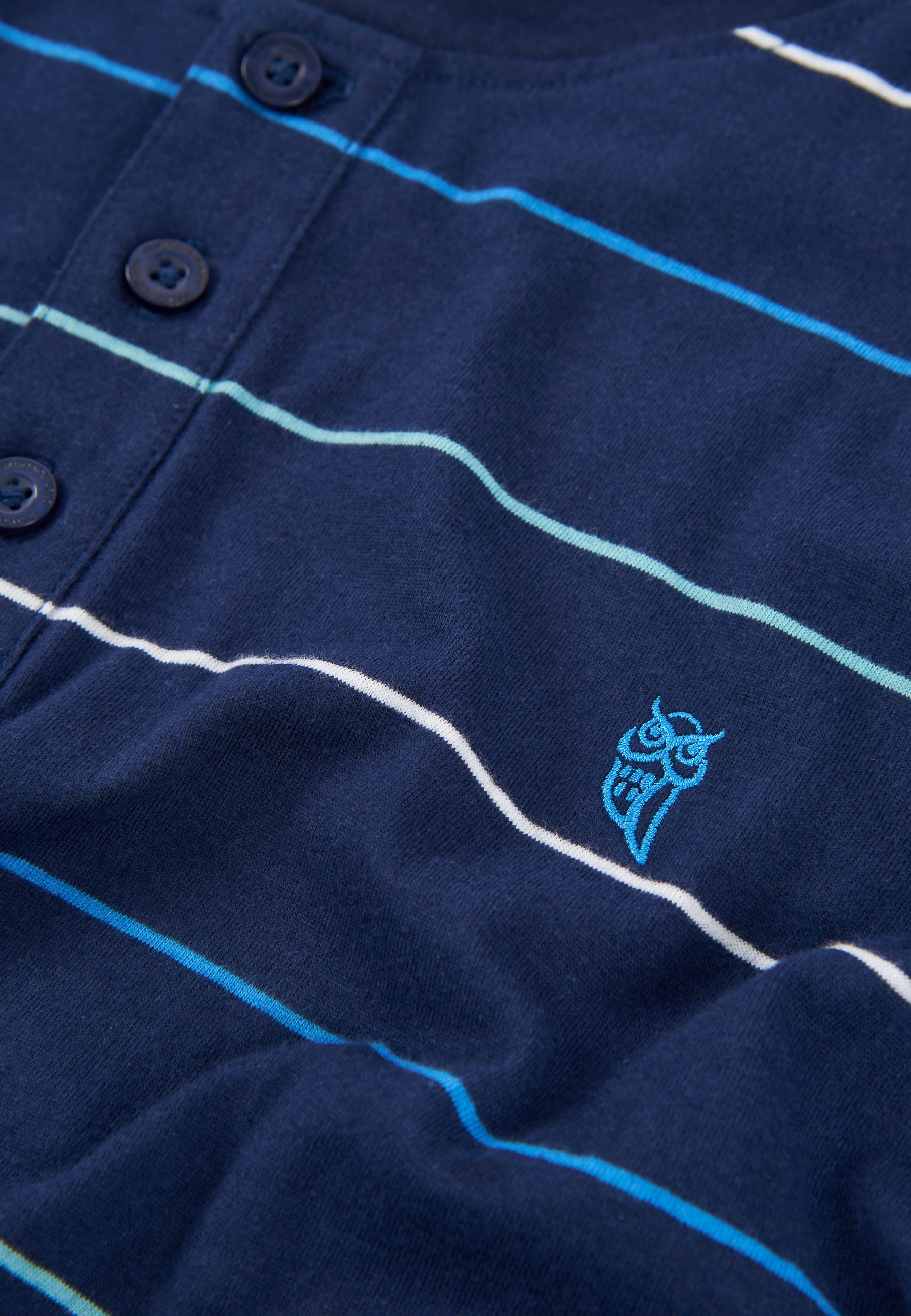 Pijama Hombre Verano Corto Tapeta Algodón Punto Rayas - Azul 3040_39