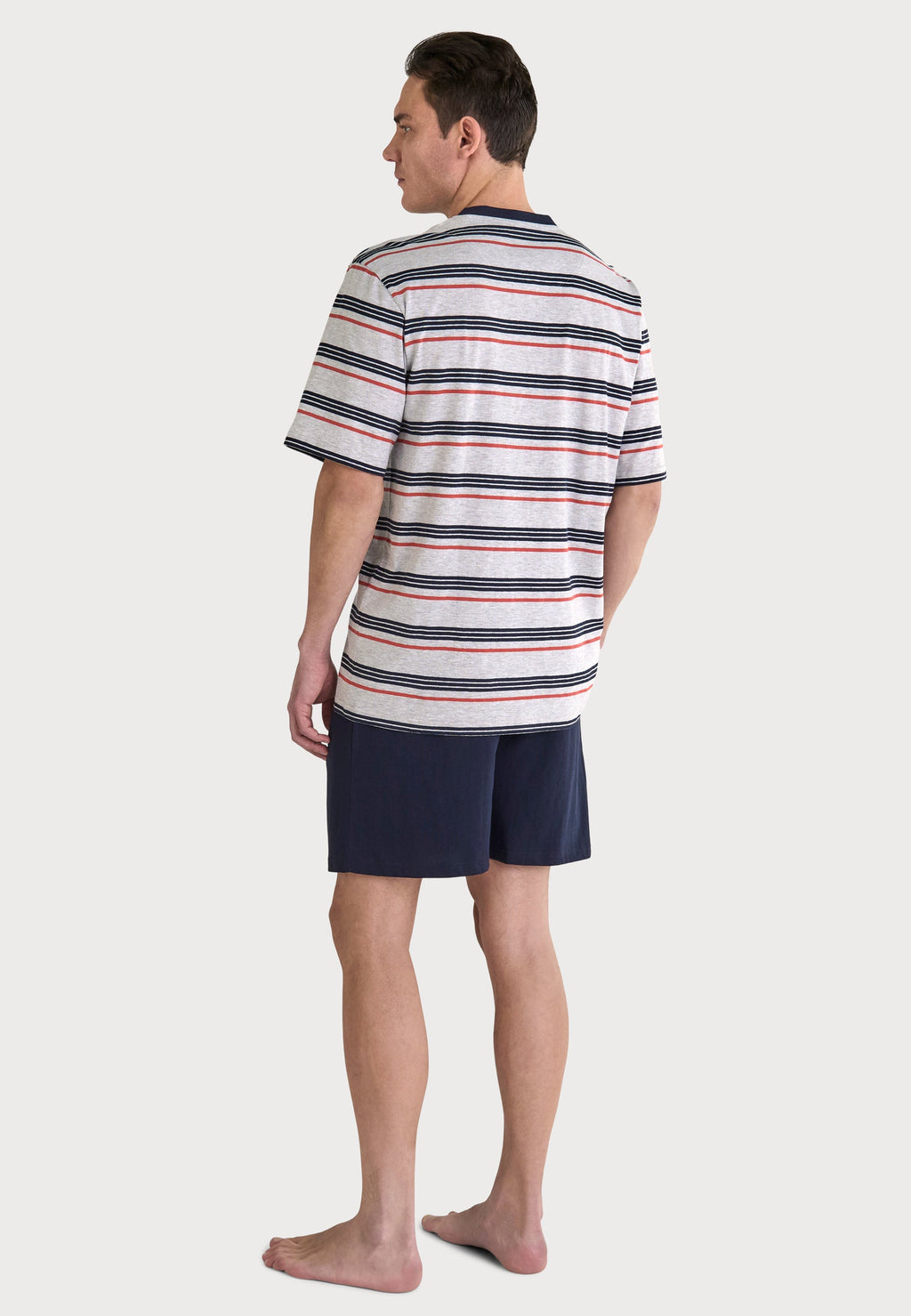 Pijama Hombre Verano Corto Tapeta Algodón Punto Rayas - Gris 3041_20