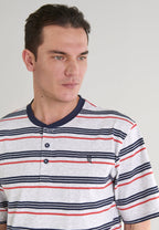 Pijama Hombre Verano Corto Tapeta Algodón Punto Rayas - Gris 3041_20