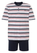 Pijama Hombre Verano Corto Tapeta Algodón Punto Rayas - Gris 3041_20