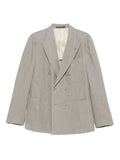 Eleventy Double-Breasted Wool-Cashmere Blazer — grey