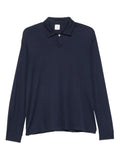 Eleventy Long-Sleeve Polo Shirt — Navy