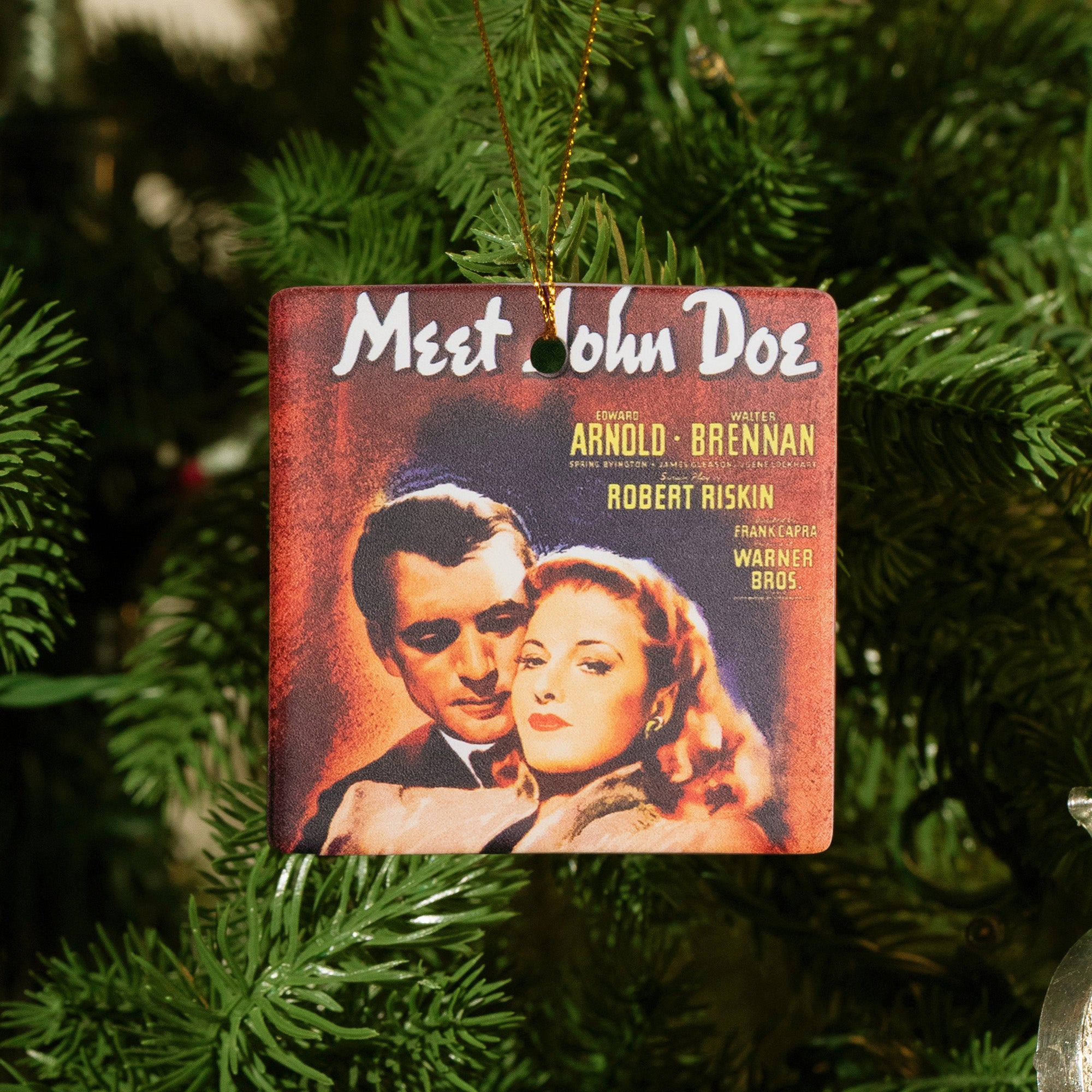 Ornamento de cerámica personalizado con foto de película vintage Decoración del árbol de casa Regalo de Navidad para los amantes del cine