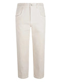 Eleventy Patch-Pocket Cotton Blend Trousers — White