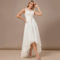 Bridal Wedding Dress Ivory Sleeveless Asymmetrical A-line