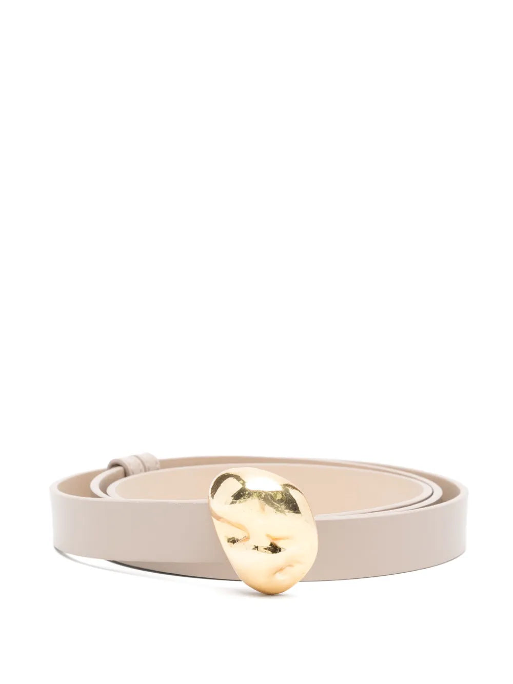 Fabiana Filippi Logo-Buckle Leather Belt — Beige