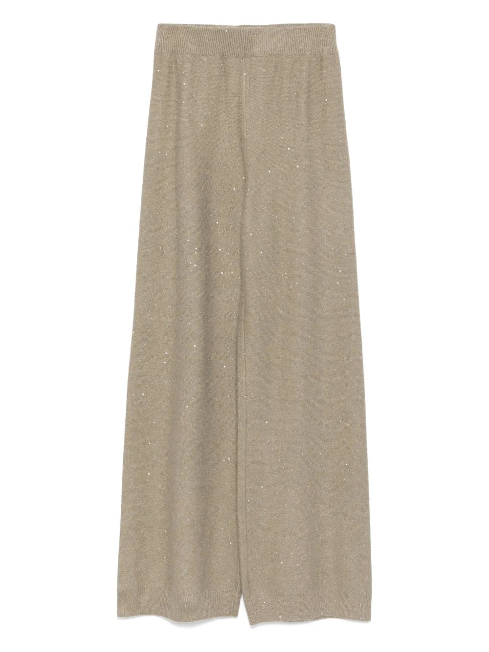 Fabiana Filippi Wool-Silk Blend Speckled Trousers — Beige