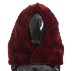Women's Bordeaux Hamster Fur Crochet Hood Scarf Hat