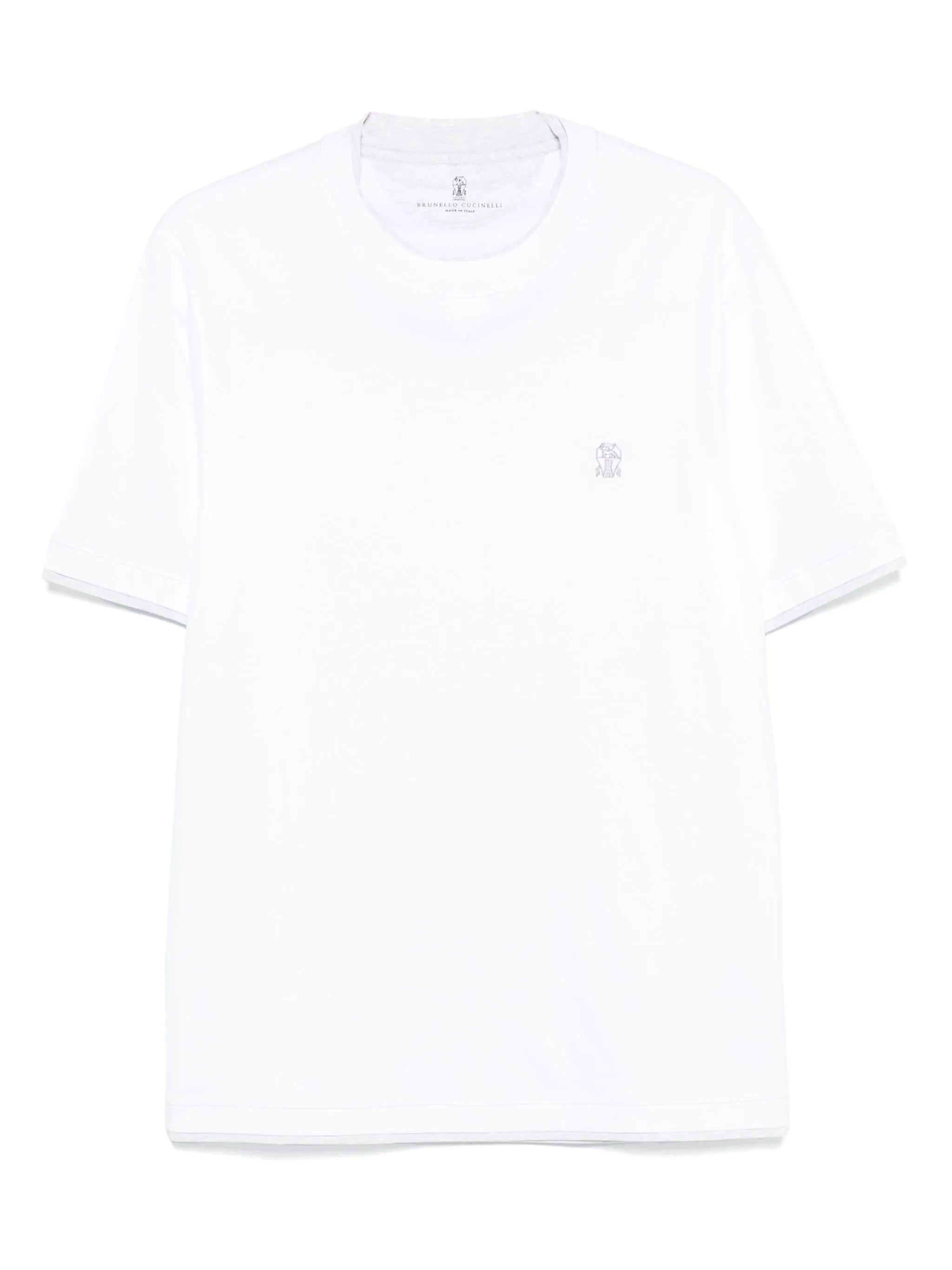 Brunello Cucinelli Embroidered-Logo T-Shirt — White