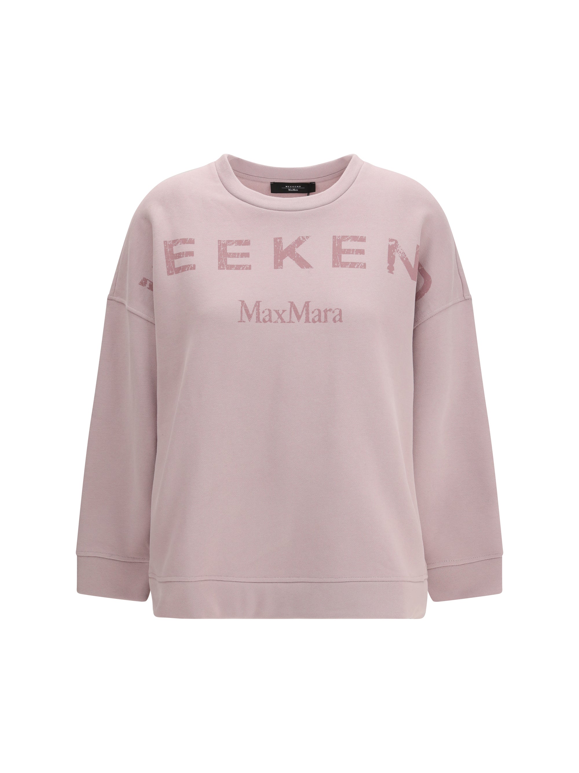 Max Mara Weekend Cotton Jersey Logo Sweatshirt — Pink
