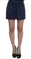 Women's Blue Silk Stretch Sleepwear Shorts