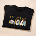 Camiseta o sudadera personalizada de algodón suave con bordado MOM o DAD y 3 fotos regalo de cumpleaños aniversario y uso diario para padres