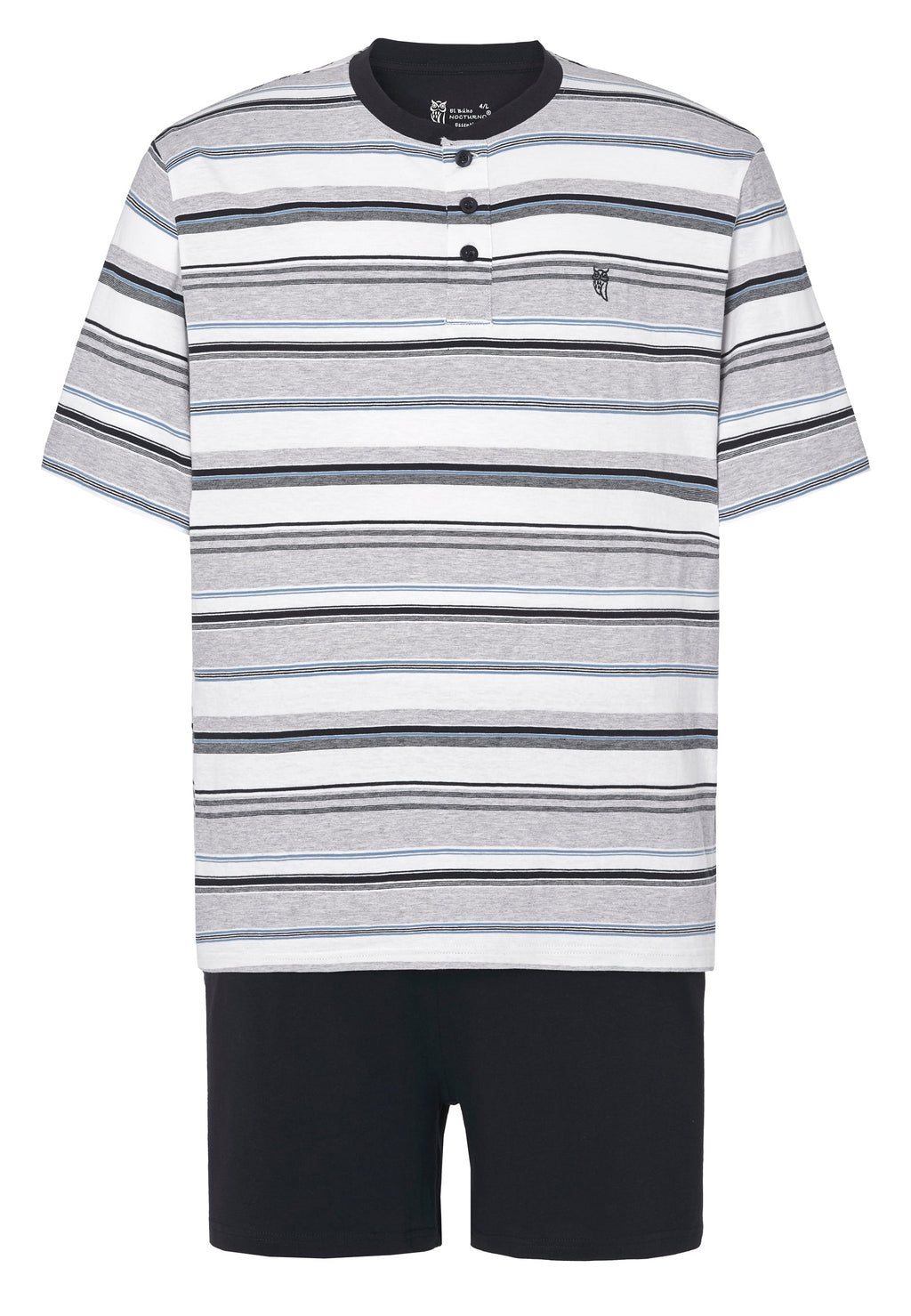 Pijama Hombre Verano Corto Tapeta Punto Rayas - Gris 3081_20