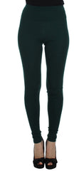 Women's Green Cashmere Stretch Tights Pants