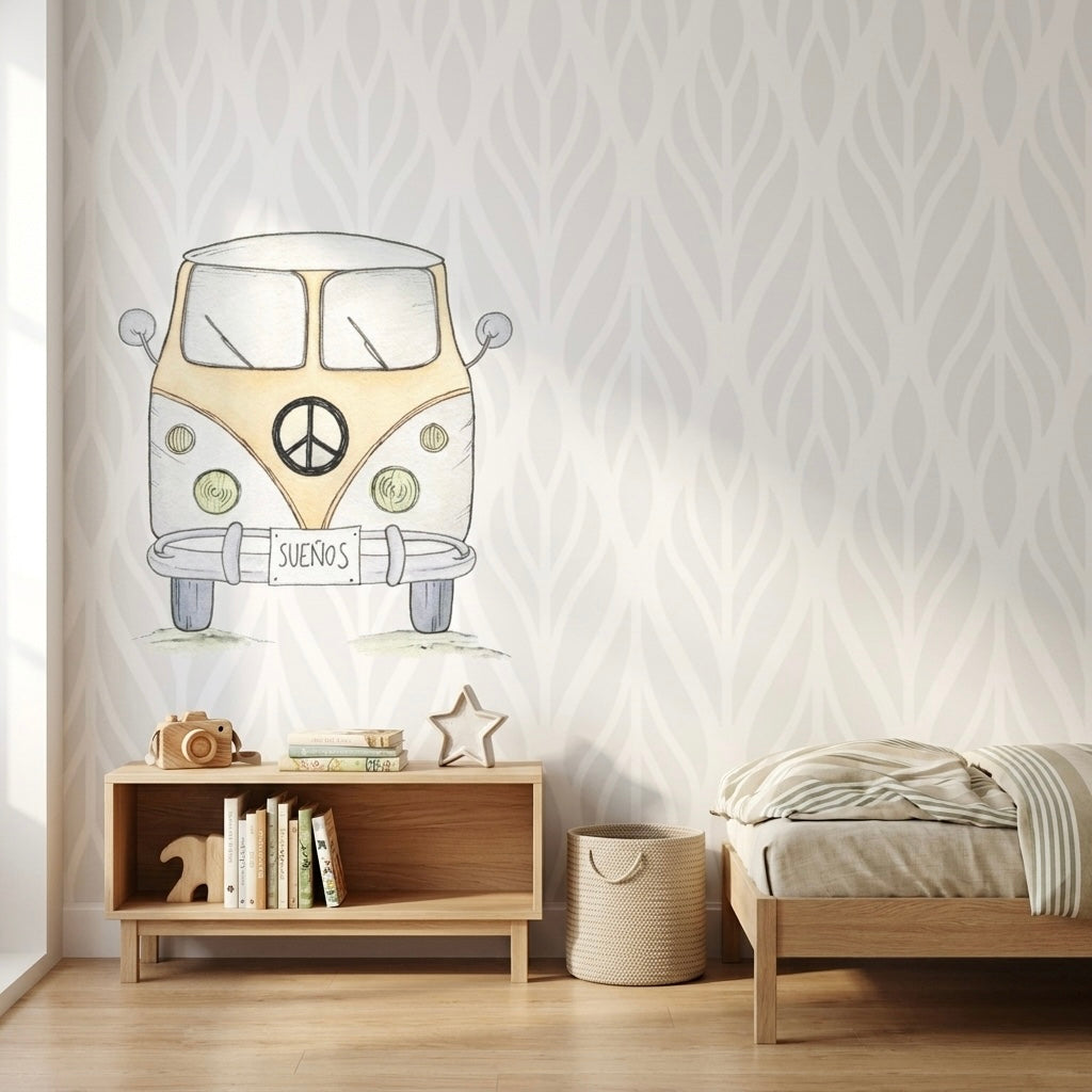 Vinilo Decorativo Furgoneta Amarilla 95x95cm