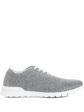 Kiton Knitted Lace-Up Sneaker — grey