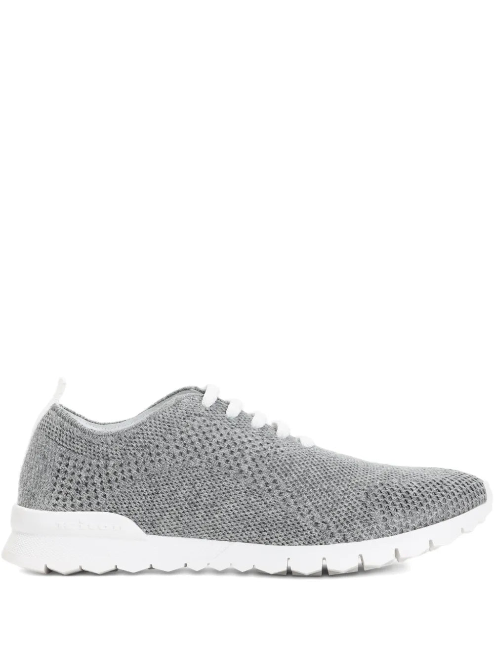 Kiton Knitted Lace-Up Sneaker — grey