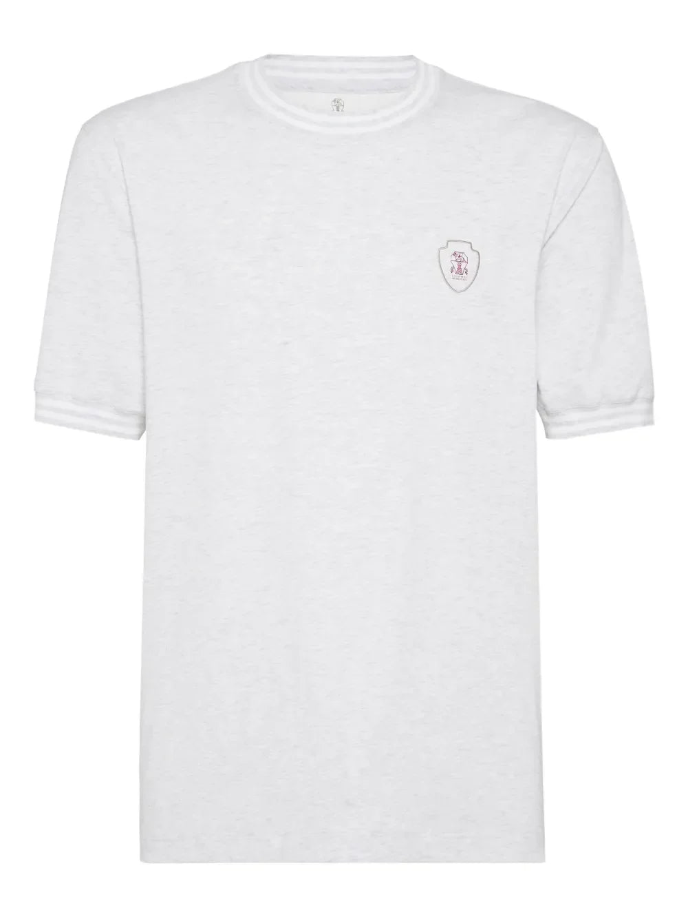 Brunello Cucinelli Logo-Embroidered Crew-Neck T-Shirt — white