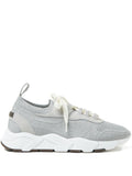 Peserico Glitter-Knit Sneaker — Silver