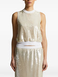 Peserico Sequin-Embellished Tank Top — Ivory