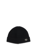 Valentino Garavani 9Y2HB02GATZ Cashmere VLogo Beanie — Black