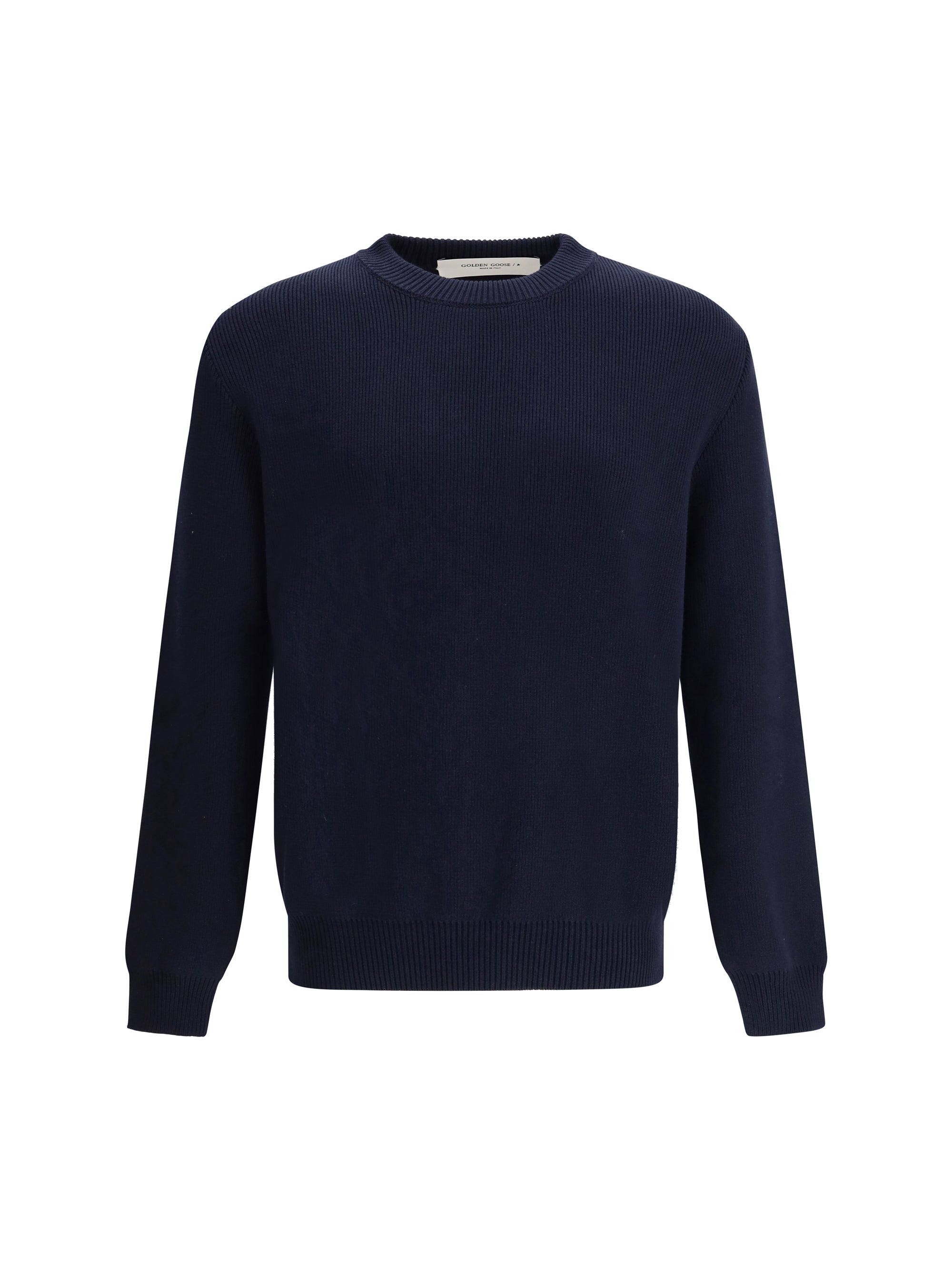 Golden Goose Ribbed Crew Neck Sweater — Navy