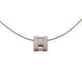 Palladium Plated Enamel Cage dH Cube Necklace