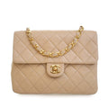 Small Square Quilted Lambskin Flap