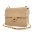 Small Square Quilted Lambskin Flap