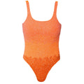 Ombre Hand-Beaded Embellished One-Piece Swimsuit | Orange