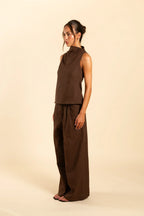 TOP CUELLO ALTO | MARRON