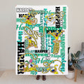 Marsupilami de Cola Larga Manta Suave Personalizada con Nombre Decoración del Hogar Regalo de Cumpleaños para Niños | Callie × Marsupilami