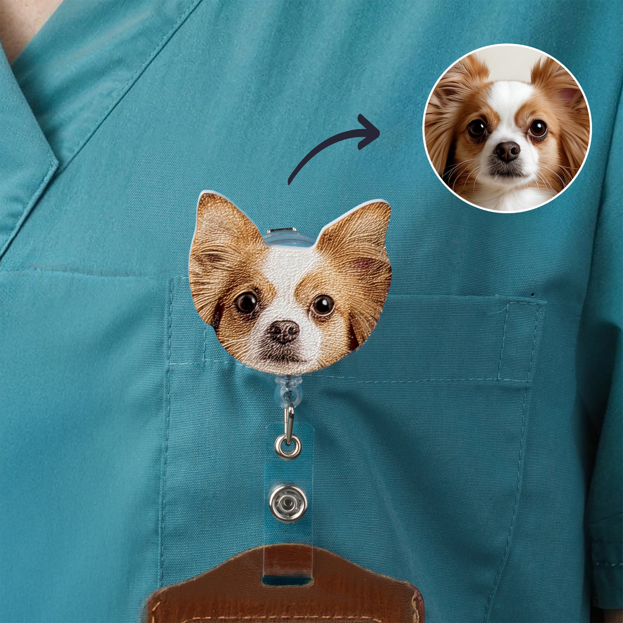 Personalizado 1-3 Fotos de mascotas Insignia Carrete Enfermera Semana Cumpleaños Regalo para los amantes de las mascotas Enfermeras Personal Médico