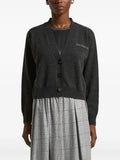 Peserico Button-Embellished Cardigan — Charcoal