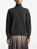 Peserico Sparkle-Finish Roll-Neck Sweater — Grey