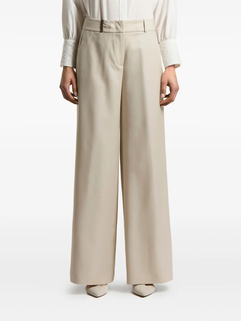 Peserico Wide-Leg Trousers — Beige