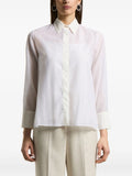 Peserico Embroidered-Collar Shirt — White
