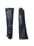 Peserico Long Leather Zip-Detail Gloves — Black