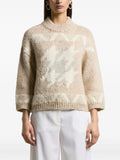 Peserico Star-Pattern Sweater — Beige