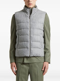 Peserico Pinstripe Quilted Gilet — grey