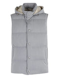 Eleventy Hooded Quilted Gilet — Grey