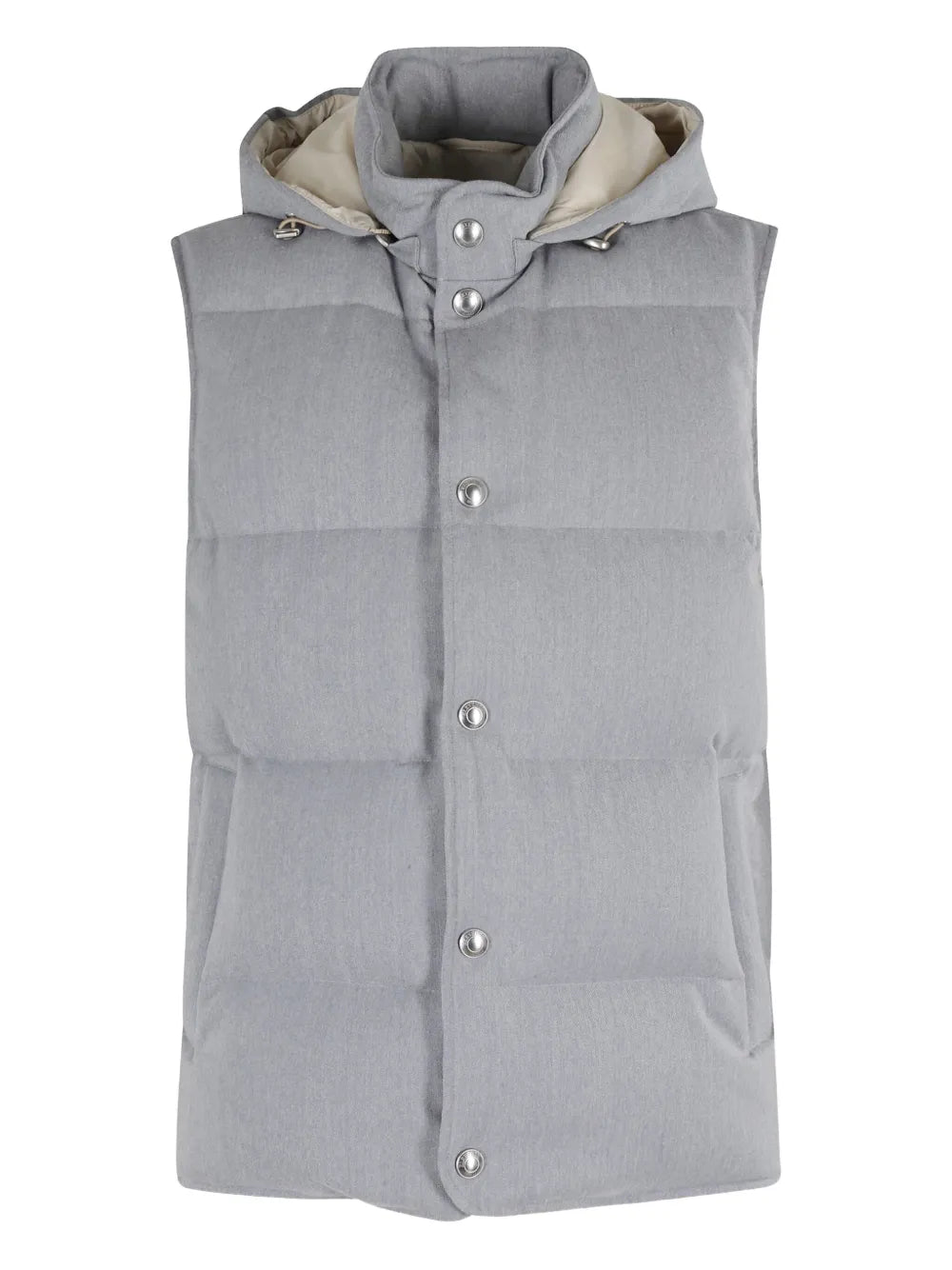 Eleventy Hooded Quilted Gilet — Grey