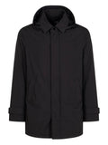 Herno Hooded Technical Coat — Black